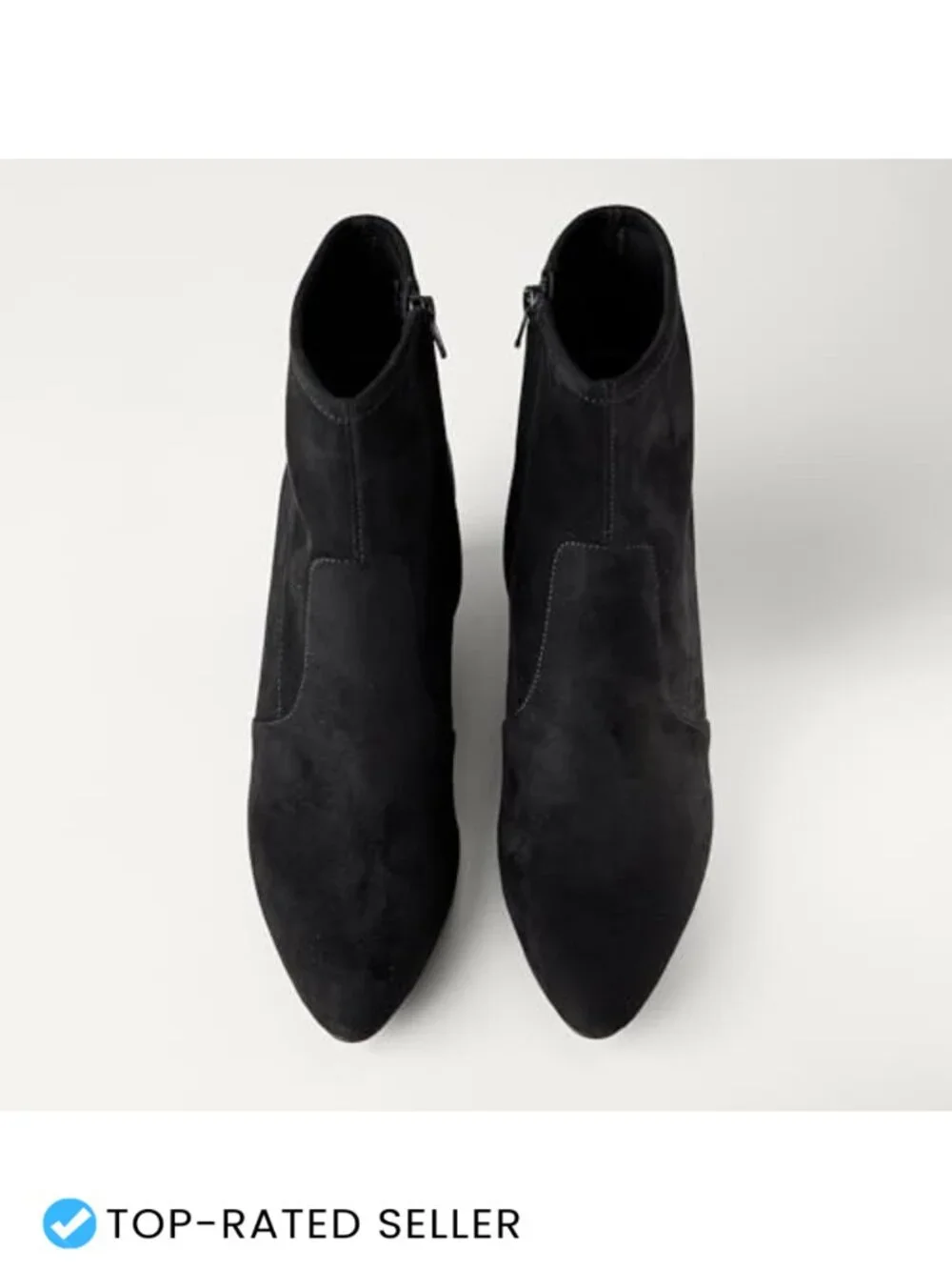 Women's Wedge Ankle Boots Pointed Toe Faux Suede Side Zip
